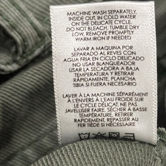 NWOT Cabi 5315 The Quest Skinny Stretch Fine Cord Army Green Pants Size 10 - Picture 8 of 9